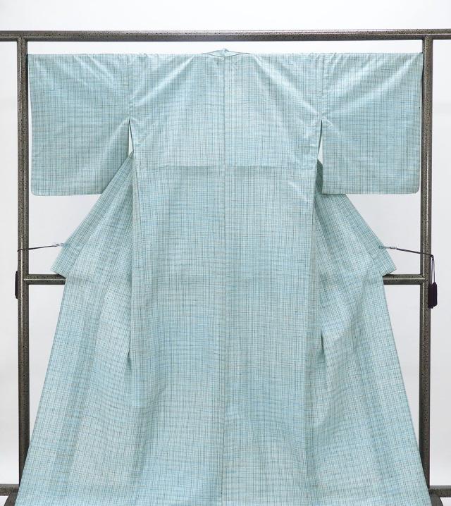 単衣 紬 新品 仕立上がり 正絹 渡源織物 紅の乱縞 乱縞 身丈165cm 裄丈67.5cm 仕立済 着物 wd5002_1