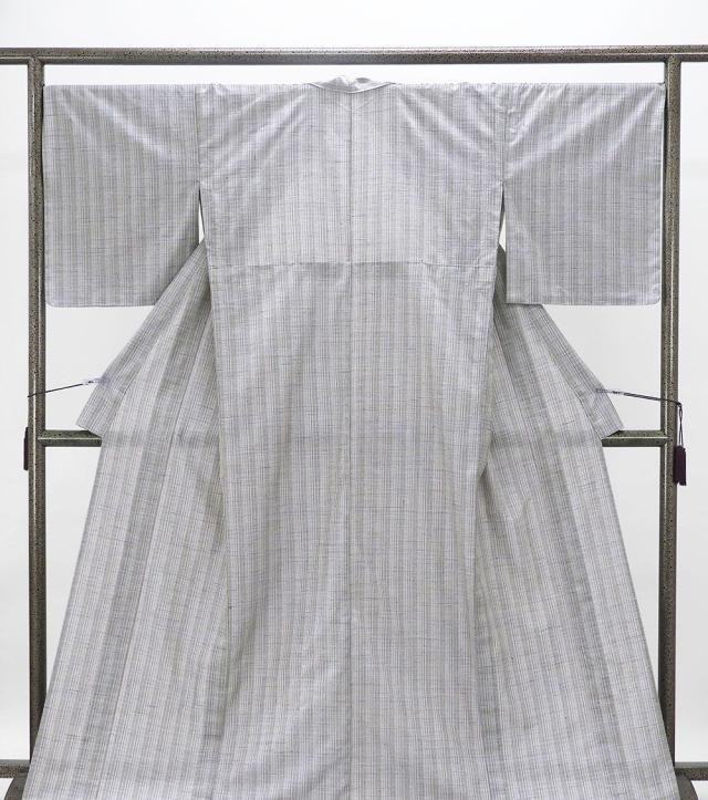 単衣 紬 新品 仕立上がり 正絹 渡源織物 紅の乱縞 乱縞 身丈165.5cm 裄丈68.5cm 仕立済 着物 wd5004_1