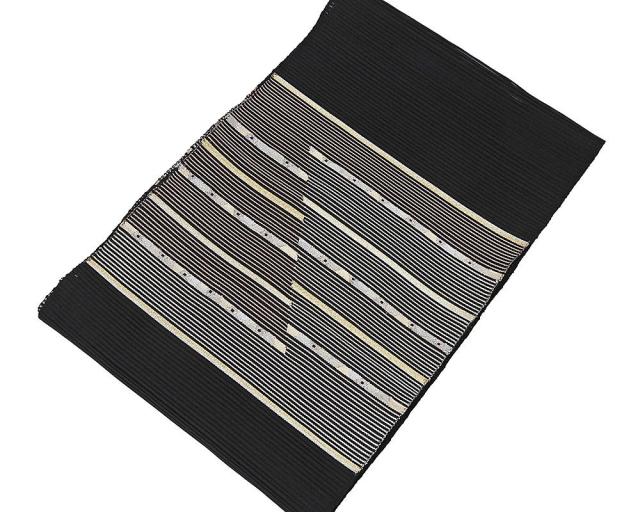 夏帯 名古屋帯 未使用品 絽綴れ 正絹 仕立て上がり 黒 未着用 美品 新古品 夏八寸帯 八寸 夏物 夏用 y0274_2