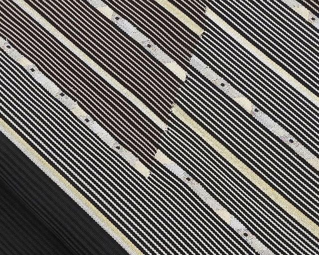 夏帯 名古屋帯 未使用品 絽綴れ 正絹 仕立て上がり 黒 未着用 美品 新古品 夏八寸帯 八寸 夏物 夏用 y0274_3