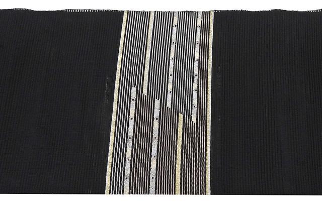 夏帯 名古屋帯 未使用品 絽綴れ 正絹 仕立て上がり 黒 未着用 美品 新古品 夏八寸帯 八寸 夏物 夏用 y0274_4