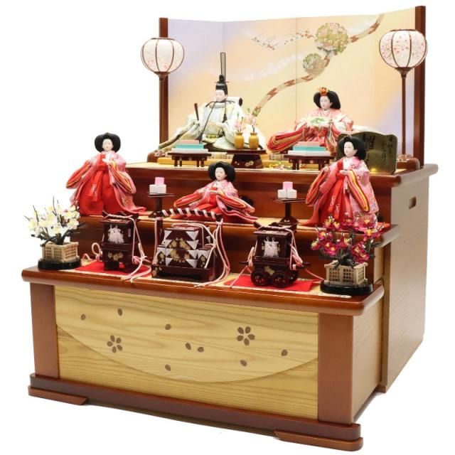 雛人形　桃の節句　雛道具　栄35号黒塗楕円 雛人形 桃の節句 雛道具 栄35号黒塗楕円 雛人形】小三五 正絹 雲母