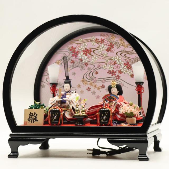 K2 わらべ雛10人飾り　アクリルケース入り　巾32㎝位　ひな人形ケース 楽天市場】雛人形 ひな人形 木製 ケース飾り アクリルケース R型