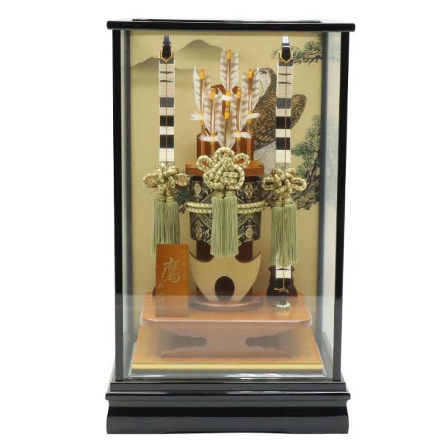 破魔弓 ケース飾り 鷹 20号 高さ60cm 黒塗りケース (2024-ys059