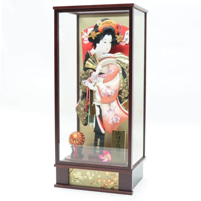 【一点限り】正月飾り　羽子板　ケース飾り　H45 羽子板 ケース飾り 花梨 20号 匠一好 高さ79cm 花梨塗ケース (2024-