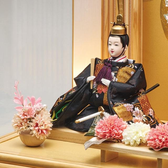 雛人形 ケース飾り 香月 三五 親王飾り 幅53cm 桧造り アクリルケース 電気