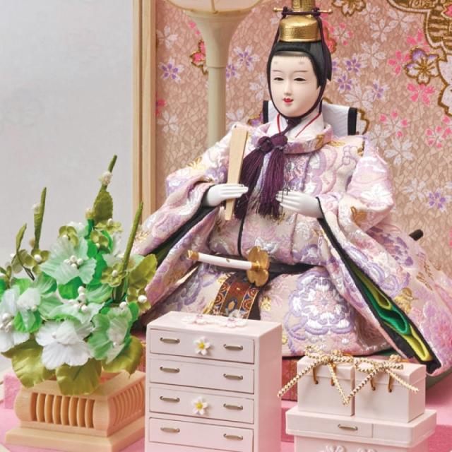 希少・手彫り一点物】市橋彫刻工房 木彫り 雛人形 楠材 桐台座 ガラス