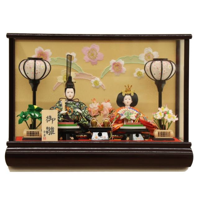雛人形 ケース飾り 遥香 親王 黒塗りケース 2025-tg004 幅47cm 親王