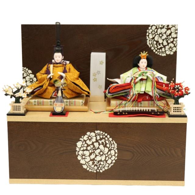 雛人形 収納飾り 瑠璃（るり） 芥子 親王 黄櫨染 加州収納 2025-tg036 幅50cm 親王収納 2人 ひな人形 お雛様 桃の節句 節句 お祝い インテリアの通販は 95,000円