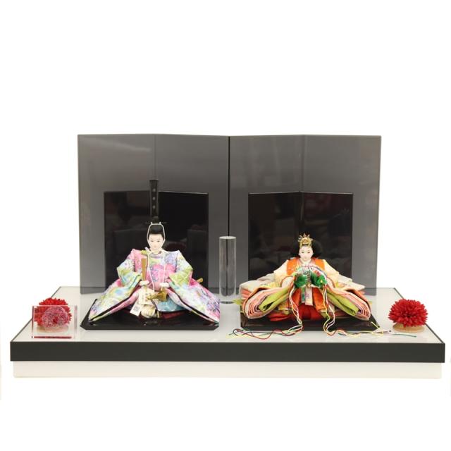 雛人形 親王平飾り 雛（ひな） 小出松寿 京十一番 親王 スワロフスキーlight blue スモークアクリルセット 2025-tg054 幅66cm 平飾り 2人 ひな人形 お雛様 桃の節句 節句 お祝い インテリアの通販は雛人形