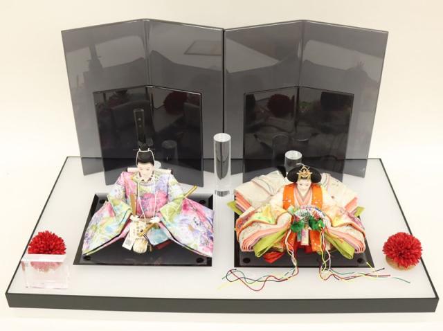 雛人形 親王平飾り 雛（ひな） 小出松寿 京十一番 親王 スワロフスキーlight blue スモークアクリルセット 2025-tg054 幅66cm 平飾り 2人 ひな人形 お雛様 桃の節句 節句 お祝い インテリアの通販は