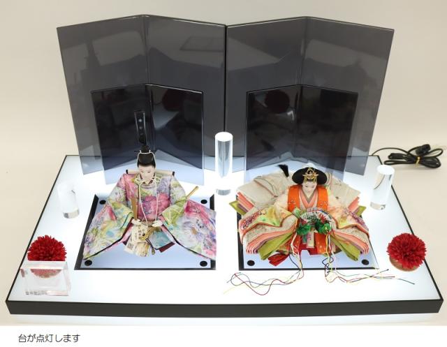 雛人形 親王平飾り 雛（ひな） 小出松寿 京十一番 親王 スワロフスキーlight blue スモークアクリルセット 2025-tg054 幅66cm 平飾り 2人 ひな人形 お雛様 桃の節句 節句 お祝い インテリアの通販は