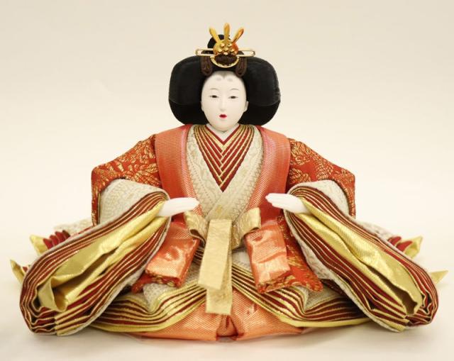 アウトレット品 雛人形 人形単品 小十番 親王 殿立・姫座 紫桜刺繍 木