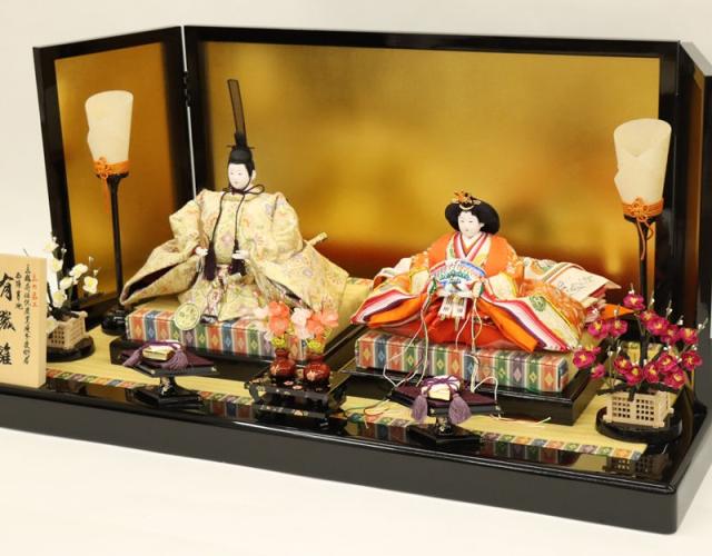 雛人形 親王平飾り 美優〜みゆ 大橋弌峰 京九番 親王 西陣帯地 金屏風 2025-tg092 幅85cm 平飾り 2人 ひな人形 お雛様 桃の節句 節句 お祝い インテリアの通販は