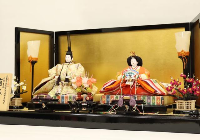 雛人形 親王平飾り 美優〜みゆ 大橋弌峰 京九番 親王 西陣帯地 金屏風 2025-tg092 幅85cm 平飾り 2人 ひな人形 お雛様 桃の節句 節句 お祝い インテリアの通販は