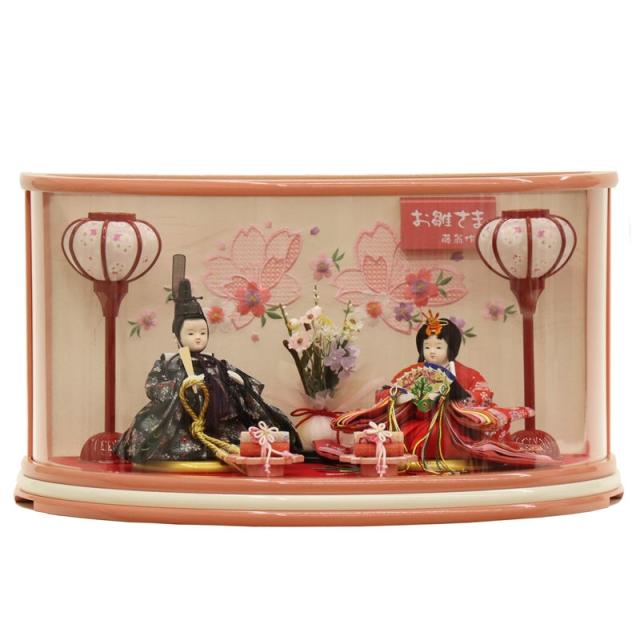 雛人形 ケース飾り まりな 親王 桃塗りアクリルケース 2025-tg099 幅51cm 親王ケース入り 2人 ひな人形 お雛様 桃の節句 節句 お祝い インテリアの通販は