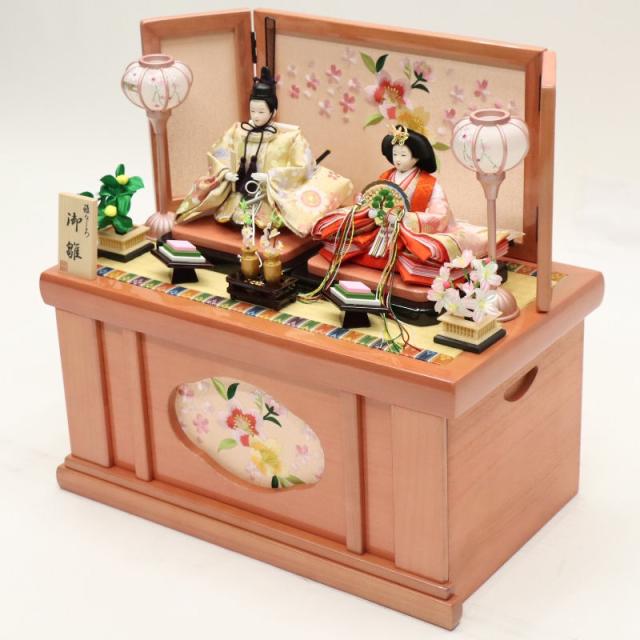 コンパクト収納型親王飾り　陽菜 会津塗お屏風収納飾り台セットE コンパクト収納型親王飾り 陽菜 会津塗お屏風収納飾り台セットE