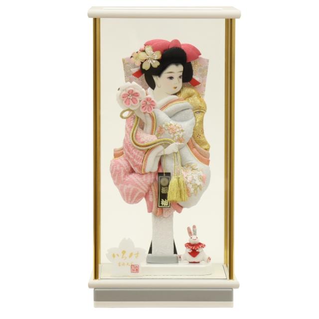 豪華絢爛　羽子板　縁起物 羽子板ケース入り飾りセット【A1801】 可愛いお顔に豪華花柄吉祥