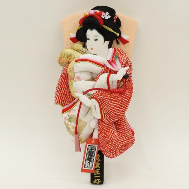 羽子板 ケース飾り さや 10号 高さ44cm かのこ金彩 匠一好 黒赤塗り 響