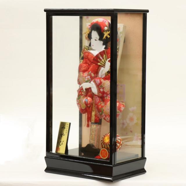 羽子板 ケース飾り そら 15号 高さ58cm 花小町振袖 まり 黒塗り みやびケース (2025-ts040) 押絵振袖羽子板 ケース入り お正月飾りの通販は