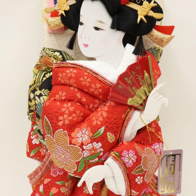 羽子板 ケース飾り そら 15号 高さ58cm 花小町振袖 まり 黒塗り みやびケース (2025-ts040) 押絵振袖羽子板 ケース入り お正月飾りの通販は