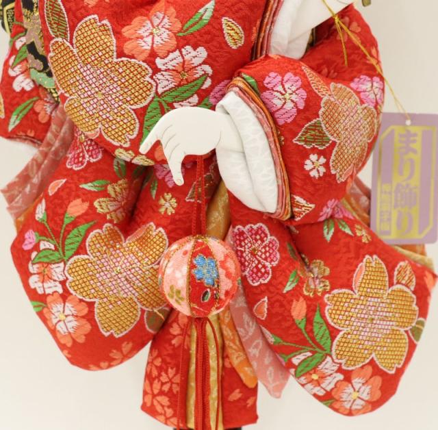 羽子板 ケース飾り そら 15号 高さ58cm 花小町振袖 まり 黒塗り みやびケース (2025-ts040) 押絵振袖羽子板 ケース入り お正月飾りの通販は