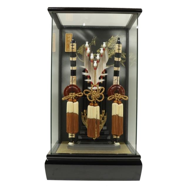 破魔弓 ケース飾り 仁寿 13号 高さ47.5cm ガラス パノラマケース (2025