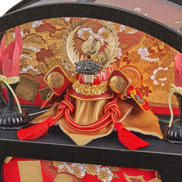 五月人形　ガラスケース　兜　かぶと　兜飾り　オルゴール付 jinya2-hina_a5nami-14