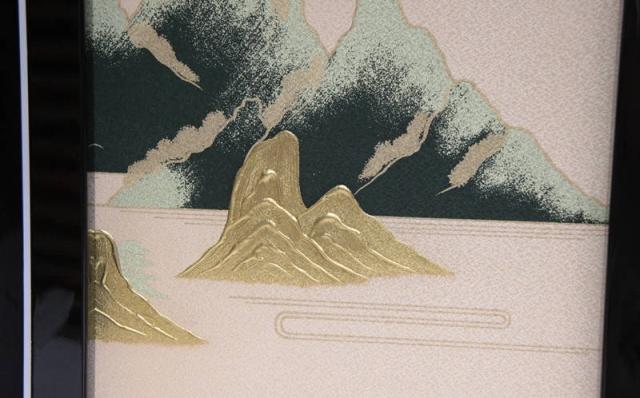 アウトレット品 五月人形屏風単品 25号倫光屏風 黒塗盛上