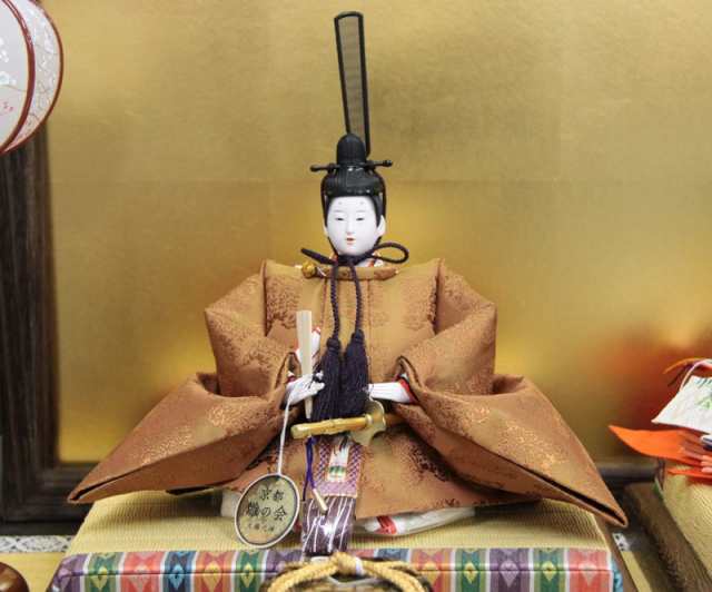 雛人形親王平飾り 大橋弌峰 京十番 令和雛 黄櫨染 hn203 1hs1832 213to1841