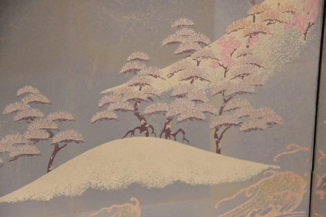 アウトレット品 五月人形五月屏風 屏風のみ 75cm 彩箔 金彩 松山 四