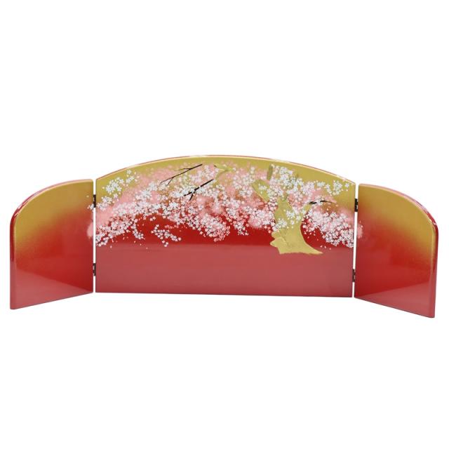 アウトレット品 雛人形三月屏風 屏風のみ 9号 ゴールドぼかし 醍醐桜 まどか 三曲屏風 幅70〜75cm (22a-ya-2277) インテリア ディスプレイ 見切処分品の通販は