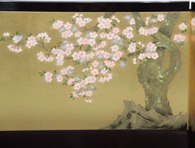 ソルボワ アウトレット品 雛人形段飾り台 屏風・台セット 40号 金沢桜華 組立式 二段飾り台 22a-ya-3067