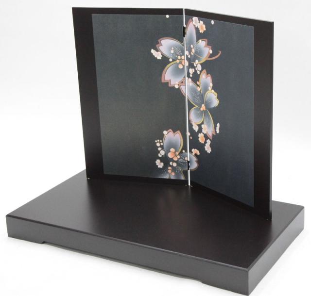 アウトレット品 雛人形平飾台 屏風・台セット 25号 チョコエンボス平台