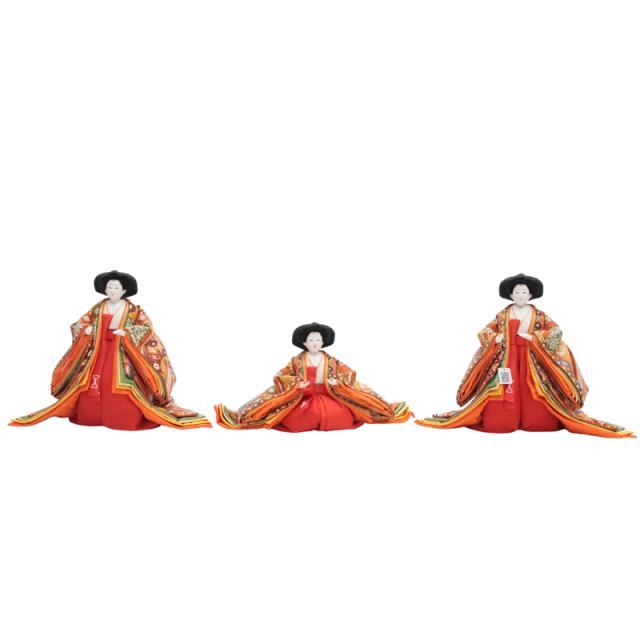 アウトレット品 雛人形三人官女単体 人形のみ KHU7070 飾り幅120〜135cm 吉祥文 官女幅35cm (22a-ya-1614) インテリア ディスプレイ 見切処分品 41,400円