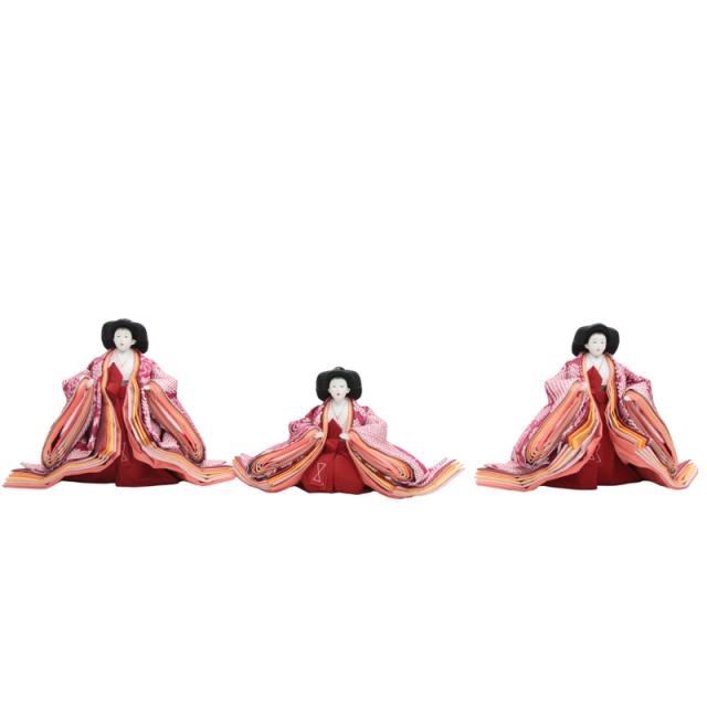 アウトレット品 雛人形三人官女単体 人形のみ 大三五官女 飾り幅120〜135cm 絞り No.7C-67 官女幅38cm (22a-ya-1631) インテリア ディスプレイ 見切処分品 41,400円