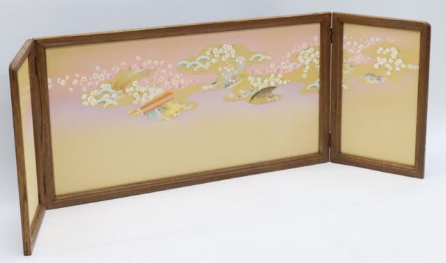 アウトレット品 雛人形三月屏風 屏風のみ 15号 ピンク まどか 醍醐桜 22a-ya-2087 アウトレット品 雛人形三月屏風 屏風のみ 15号 金彩のし 祇園 曙塗