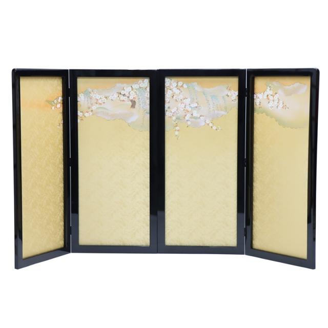 アウトレット品 雛人形三月屏風 屏風のみ 95号 飛翔金 洛中桜 御幸 パールブラック 飾り幅130〜140cm (22a-ya-2103) インテリア ディスプレイ 見切処分品の通販は