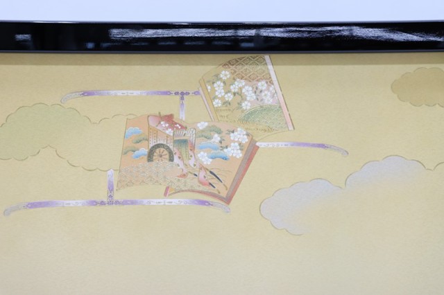 大人気商品 アウトレット品 雛人形三月屏風 屏風のみ 18号 刺繍金彩花丸 王朝 22a-ya-2104