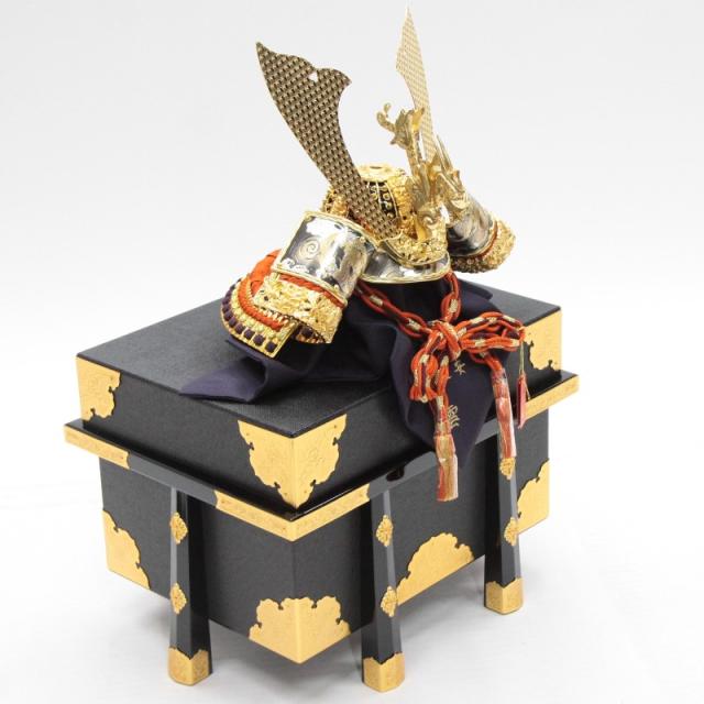 アウトレット品 五月人形兜 単品 15号 京兜 彫金 櫃付 高さ58cm (22a-ya-2432) インテリア ディスプレイ 見切処分品