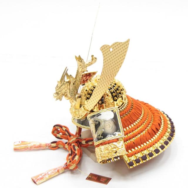 アウトレット品 五月人形兜 単品 15号 京兜 彫金 櫃付 高さ58cm (22a-ya-2432) インテリア ディスプレイ 見切処分品
