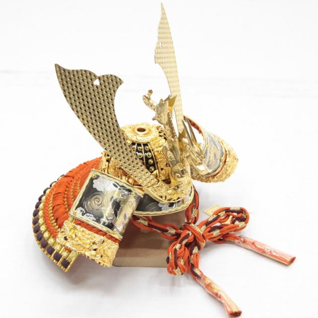 アウトレット品 五月人形兜 単品 15号 京兜 彫金 櫃付 高さ58cm (22a-ya-2432) インテリア ディスプレイ 見切処分品