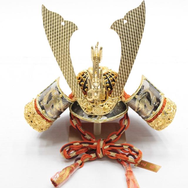 アウトレット品 五月人形兜 単品 15号 京兜 彫金 櫃付 高さ58cm (22a-ya-2432) インテリア ディスプレイ 見切処分品