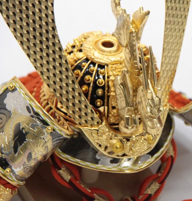 アウトレット品 五月人形兜 単品 15号 京兜 彫金 櫃付 高さ58cm (22a-ya-2432) インテリア ディスプレイ 見切処分品