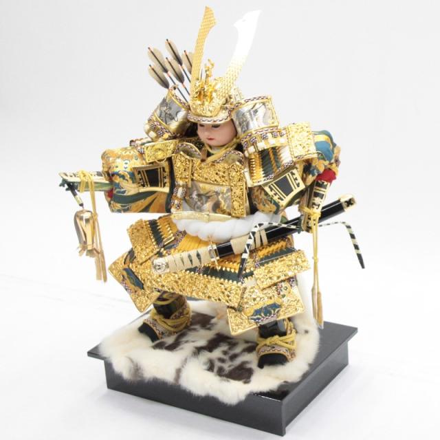 アウトレット品 五月人形子ども大将 単品 10号 子供大将 SA グリーン 鎧着