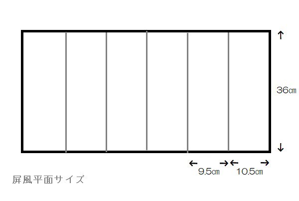 屏風36センチ 六曲一双-