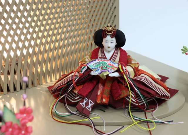 メカニカル 雛人形 親王平飾り 優香 花ごろも 京十二番 金襴 hn285