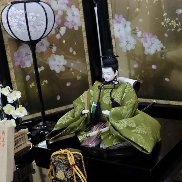 雛人形 親王平飾り 平安寿峰 京雛殿 京十一番 黄金糸 hn309 2hs1034 幅86cm 押し花屏風 春告げ桜 2人 (223to1782) ひな人形 雛祭