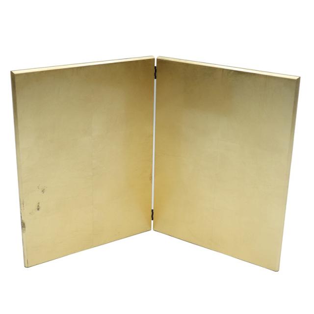 アウトレット品 屏風 屏風のみ 13号 二曲屏風 箔貼り 39×30 幅45〜50cm (23a-ya-0285) インテリア ディスプレイ 見切処分品の通販は