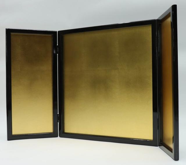 アウトレット品 屏風 屏風のみ 15号 三曲屏風 530708-15 金沢絹目 時代